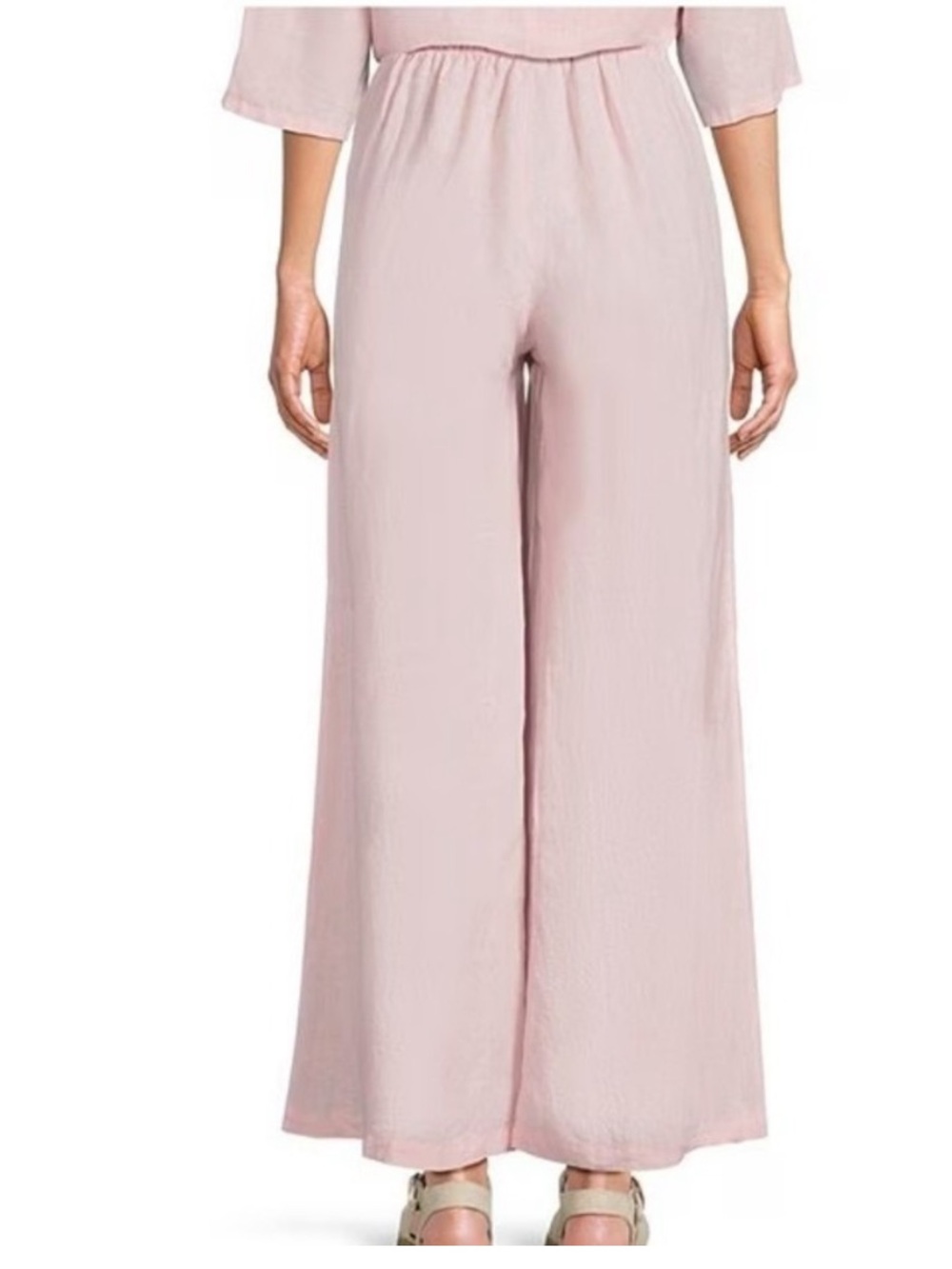 Bryn Walker Women's Pink Linen Wide Leg Casual Pants Size 2X Lagenlook